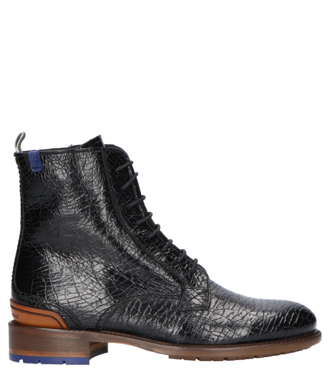 Floris van Bommel Veterboot <span>85644/01</span> 85644/01 zwart - www.bremmerschoenen.info - Bremmer Schoenen