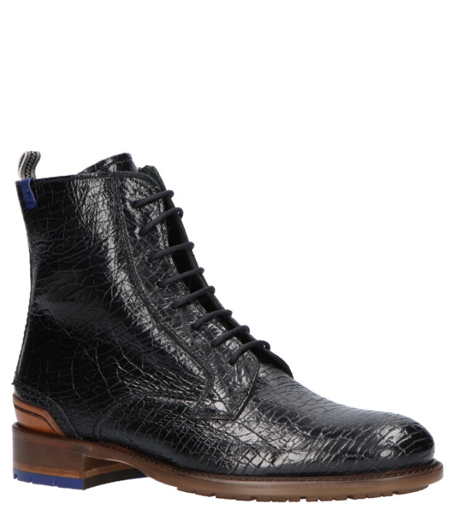 Floris van Bommel Veterboot <span>85644/01</span> 85644/01 zwart - www.bremmerschoenen.info - Bremmer Schoenen