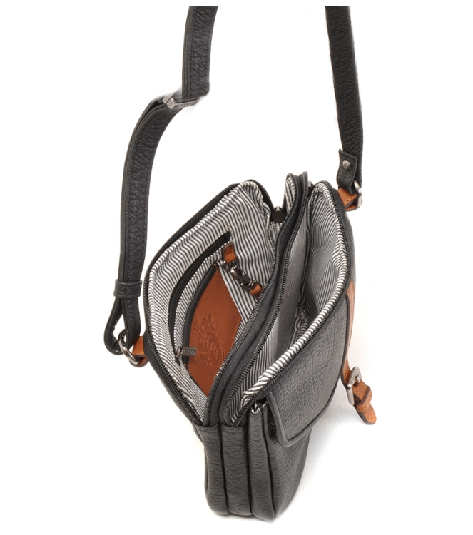 Berba Crossbody tas <span>125-041-00</span> 125-041-00 zwart - www.bremmerschoenen.info - Bremmer Schoenen