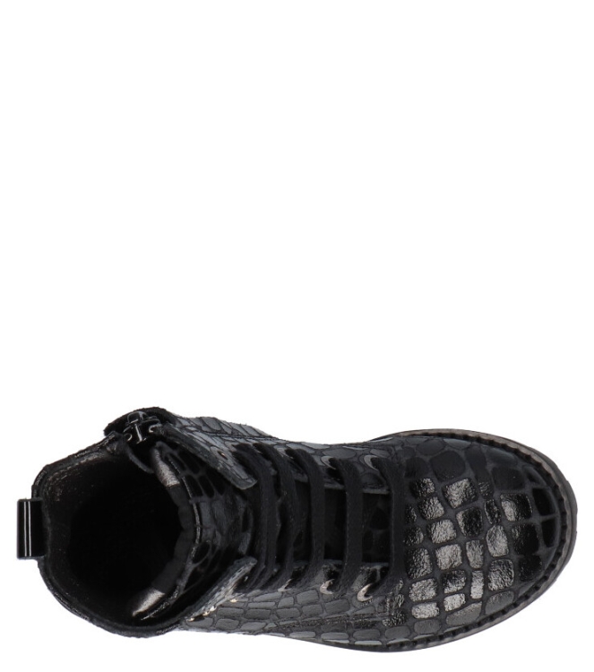 Shoesme Shoesme veterboot <span>TA21W024-C</span> BLACK CROCO Shoesme veterboot <span>TA21W024-C</span> TA21W024-C zwart - www.bremmerschoenen.info - Bremmer Schoenen