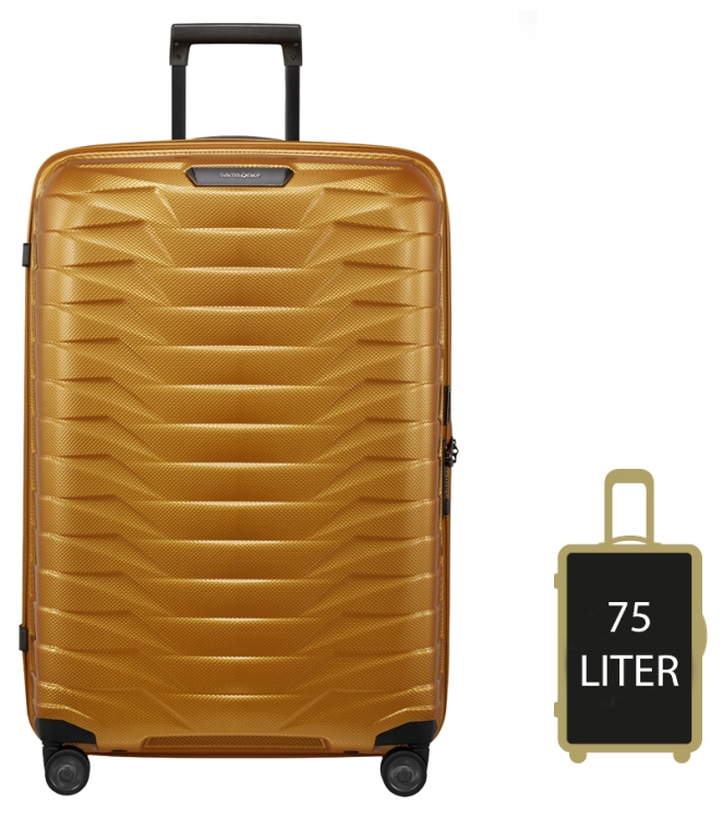 Samsonite koffer <span>126042 6856 Proxis Spinner 75</span> 126042 6856 Proxis Spinner 75 geel - www.bremmerschoenen.info - Bremmer Schoenen