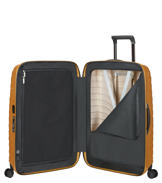 Samsonite koffer <span>126042 6856 Proxis Spinner 75</span> 126042 6856 Proxis Spinner 75 geel - www.bremmerschoenen.info - Bremmer Schoenen
