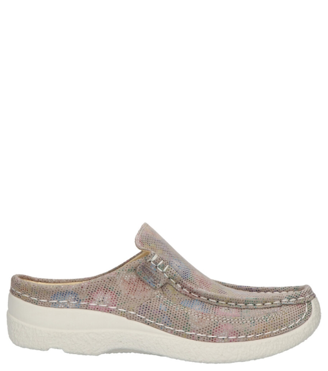 Wolky Wolky Slipper <span>0620245 157 Roll Slide</span> 157 Taupe flower Wolky Slipper <span>0620245 157 Roll Slide</span> 0620245 157 Roll Slide beige - www.bremmerschoenen.info - Bremmer Schoenen