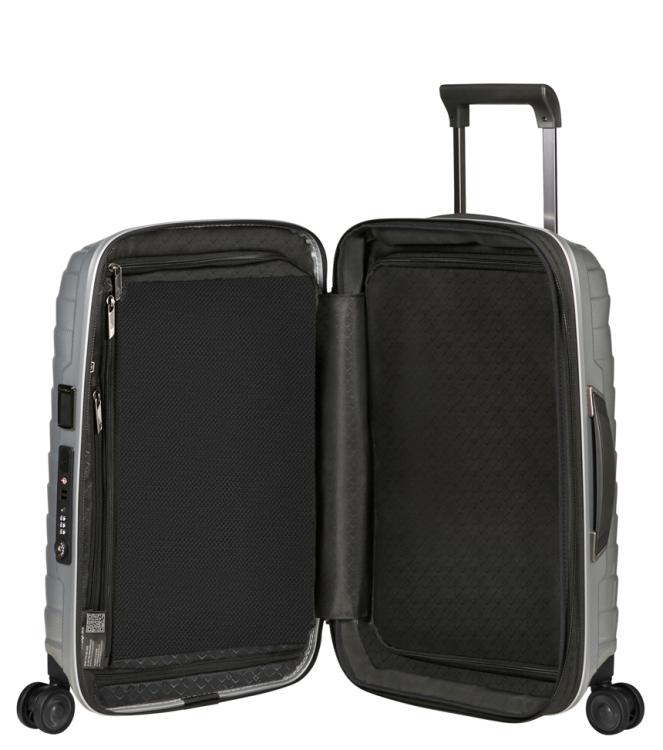 Samsonite trolley <span>140087 1776 Proxis Spinner 55</span> 140087 1776 Proxis Spinner 55 zilver - www.bremmerschoenen.info - Bremmer Schoenen