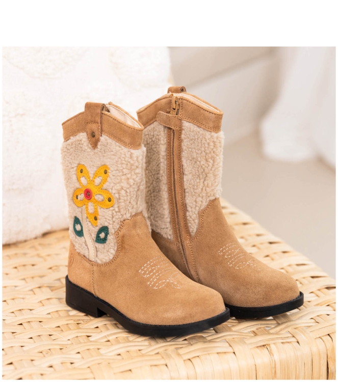 Shoesme Shoesme laars <span>NW23W006-D</span> Brown Flower Shoesme laars <span>NW23W006-D</span> NW23W006-D beige - www.bremmerschoenen.info - Bremmer Schoenen
