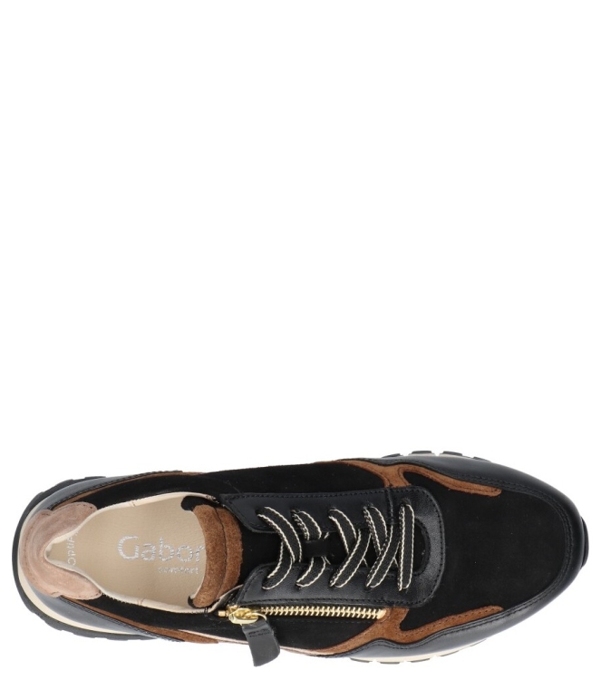Gabor Gabor sneaker <span>76.378.67</span> 67 schw./whisky(gold) Gabor sneaker <span>76.378.67</span> 76.378.67 zwart - www.bremmerschoenen.info - Bremmer Schoenen