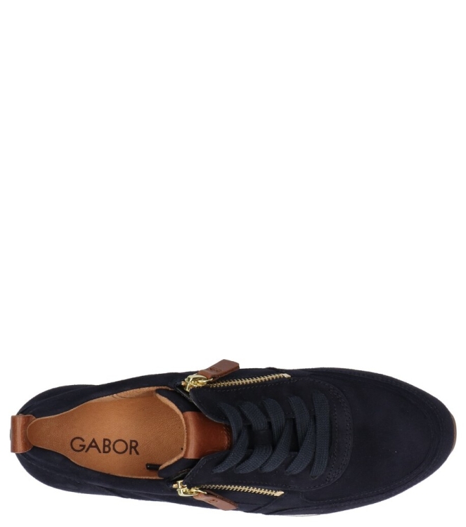 Gabor Gabor sneaker <span>83.411.16</span> 16 dk-blue/camel(gold Gabor sneaker <span>83.411.16</span> 83.411.16 blauw - www.bremmerschoenen.info - Bremmer Schoenen
