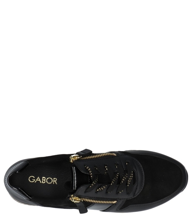 Gabor Gabor sneaker <span>6019.01.001</span> 001 black (gold) Gabor sneaker <span>6019.01.001</span> 6019.01.001 zwart - www.bremmerschoenen.info - Bremmer Schoenen