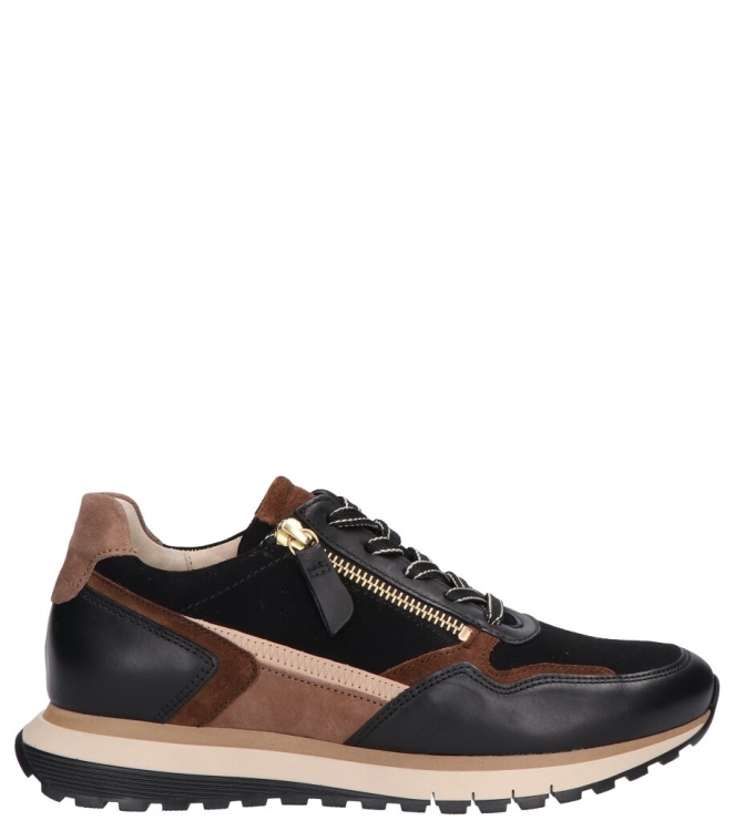 Gabor Gabor sneaker <span>6029.01.002</span> 002 black/whisky(gold) Gabor sneaker <span>6029.01.002</span> 6029.01.002 zwart - www.bremmerschoenen.info - Bremmer Schoenen