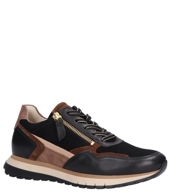 Gabor Gabor sneaker <span>6029.01.002</span> 002 black/whisky(gold) Gabor sneaker <span>6029.01.002</span> 6029.01.002 zwart - www.bremmerschoenen.info - Bremmer Schoenen