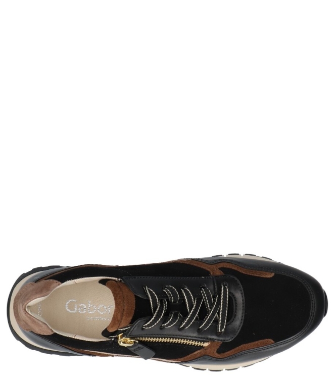 Gabor Gabor sneaker <span>6029.01.002</span> 002 black/whisky(gold) Gabor sneaker <span>6029.01.002</span> 6029.01.002 zwart - www.bremmerschoenen.info - Bremmer Schoenen