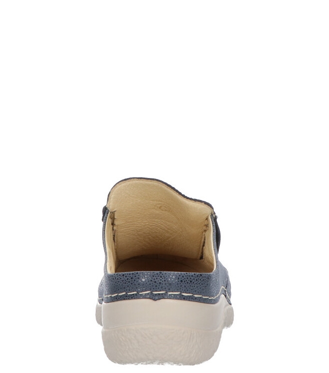 WOLKY SLIPPER <span>6202 Roll-slide 982 Denim Dots Nubuck</span> 6202 Roll-slide 982 Denim Dots Nubuck blauw - www.bremmerschoenen.info - Bremmer Schoenen